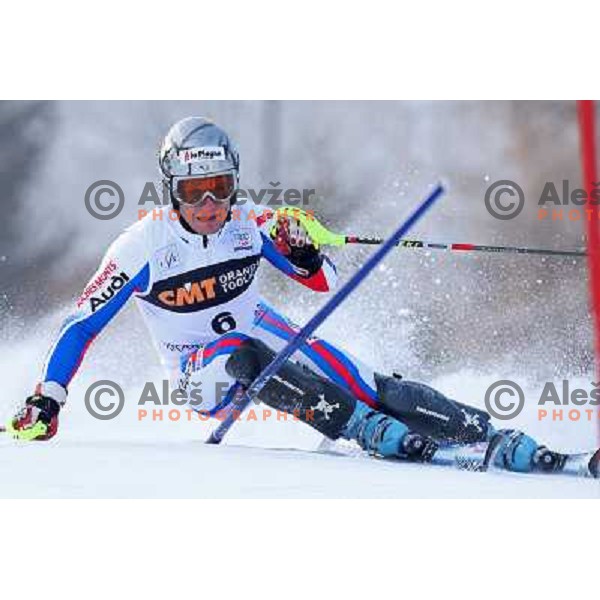 Julien Lizeroux (FRA) during first run of Audi FIS World Cup Slalom,Pokal Vitranc, Kranjska gora, Slovenia 1.03.2009 