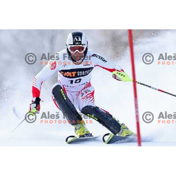 Mario Matt (AUT) during first run of Audi FIS World Cup Slalom,Pokal Vitranc, Kranjska gora, Slovenia 1.03.2009 
