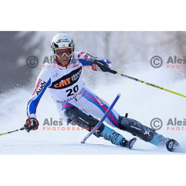 Steve Missillier (CRO) during first run of Audi FIS World Cup Slalom,Pokal Vitranc, Kranjska gora, Slovenia 1.03.2009 
