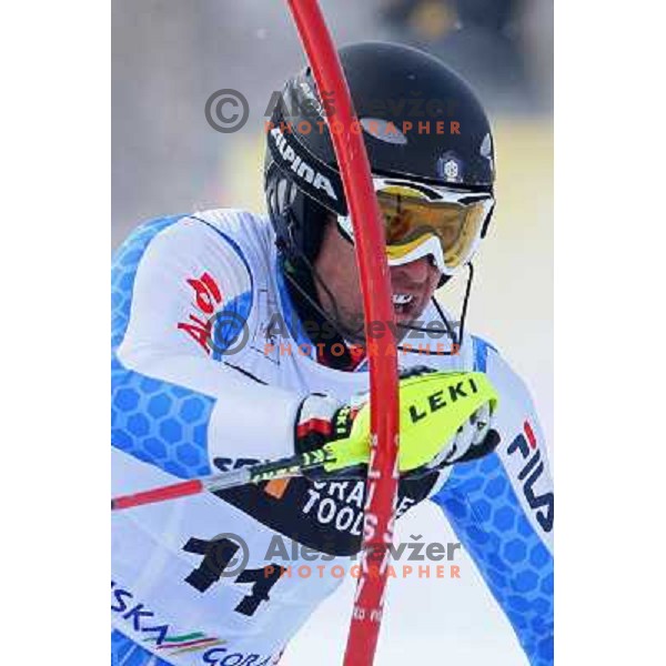 Giorgio Rocca (ITA) during first run of Audi FIS World Cup Slalom,Pokal Vitranc, Kranjska gora, Slovenia 1.03.2009 