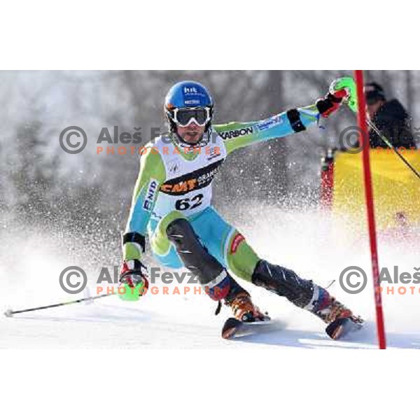 Matic Skube (SLO) during first run of Audi FIS World Cup Slalom,Pokal Vitranc, Kranjska gora, Slovenia 1.03.2009 
