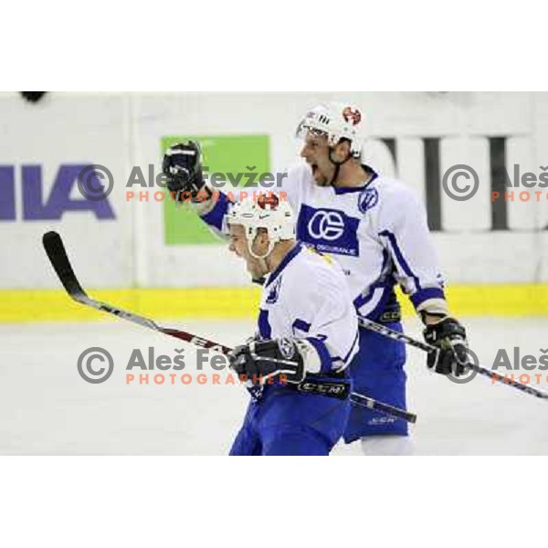 Ice hockey match Tilia Olimpija- Medvescak in first match of semi-final of Slovenian National championship, played in Hala Tivoli, Ljubljana, 6.3.2009 