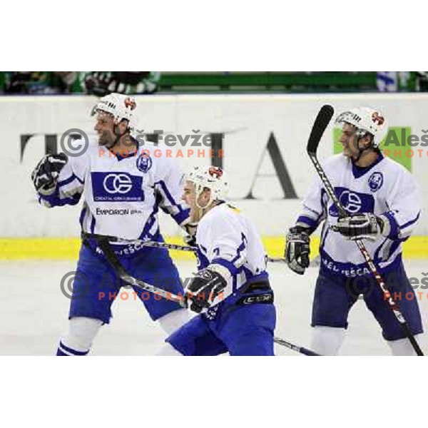 Ice hockey match Tilia Olimpija- Medvescak in first match of semi-final of Slovenian National championship, played in Hala Tivoli, Ljubljana, 6.3.2009 