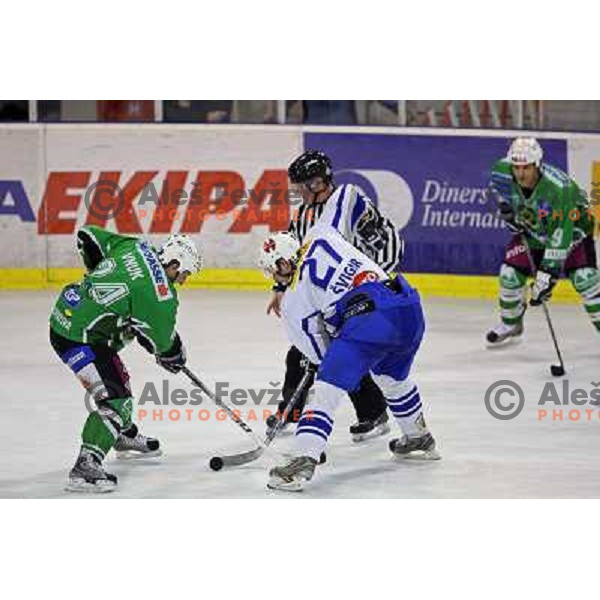 Ice hockey match Tilia Olimpija- Medvescak in first match of semi-final of Slovenian National championship, played in Hala Tivoli, Ljubljana, 6.3.2009 
