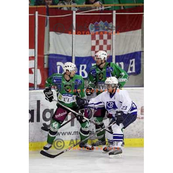 Ice hockey match Tilia Olimpija- Medvescak in first match of semi-final of Slovenian National championship, played in Hala Tivoli, Ljubljana, 6.3.2009 