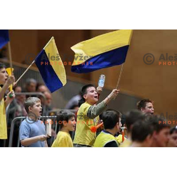 Koper fans at basketball match Luka Koper-Elektra Esotech in round 21 of UPC league, played in Koper 7.3.2009. Elektra Esotech won 95:81 