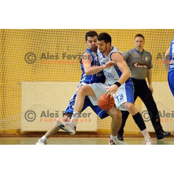 Jokic and Sjekloca at basketball match Elektra Esotech - TCG Mercator , played in the UPC League in Sostanj sports hall, Sostanj , 11.03.2009 