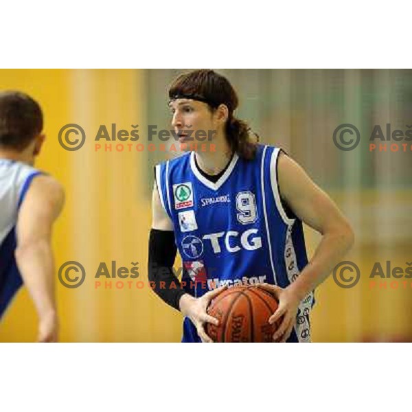 Skok at basketball match Elektra Esotech - TCG Mercator , played in the UPC League in Sostanj sports hall, Sostanj , 11.03.2009 