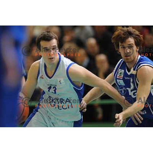 Ivanovic and Mezek at basketball match Elektra Esotech - TCG Mercator , played in the UPC League in Sostanj sports hall, Sostanj , 11.03.2009 