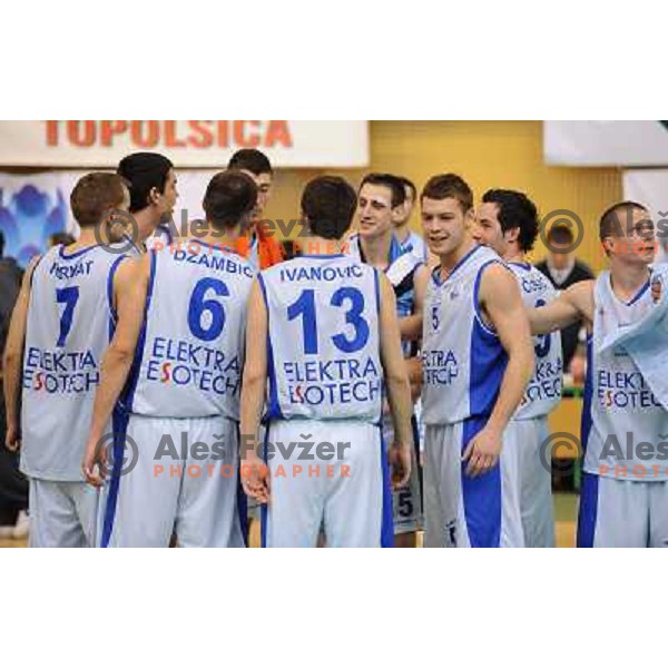 Elektra celebrations at basketball match Elektra Esotech - TCG Mercator , played in the UPC League in Sostanj sports hall, Sostanj , 11.03.2009 