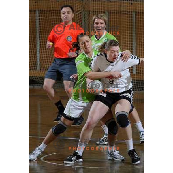  Gojkovic, Pus at handball match Provital Blomberg Lippe-RK Olimpija in quarter-final of Euro Challenge Cup, played in Hala Tivoli,Ljubljana 15.3.2009. Provital Blomberg Lippe won 34:24 and advanced to semi-final 