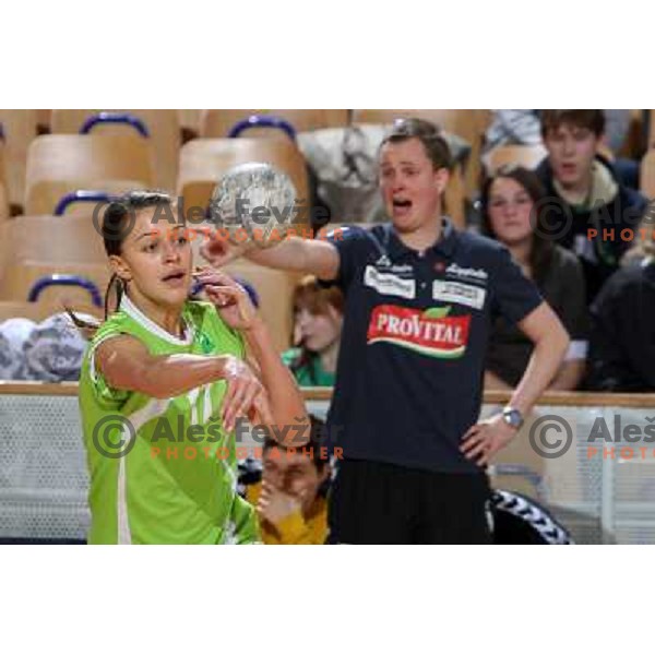  Mirjana Gojkovic at handball match Provital Blomberg Lippe-RK Olimpija in quarter-final of Euro Challenge Cup, played in Hala Tivoli,Ljubljana 15.3.2009. Provital Blomberg Lippe won 34:24 and advanced to semi-final 