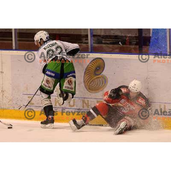 Kuzniuk and Pare at second game of playoff Acroni Jesenice- Tilia Olimpija, played in Podmezakla Hall at Jesenice 17.3.2009 