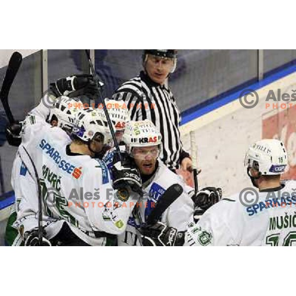 at second game of playoff Acroni Jesenice- Tilia Olimpija, played in Podmezakla Hall at Jesenice 17.3.2009. Acroni Jesenice won after penalty shot-out 