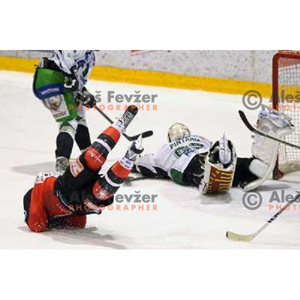 at second game of playoff Acroni Jesenice- Tilia Olimpija, played in Podmezakla Hall at Jesenice 17.3.2009. Acroni Jesenice won after penalty shot-out 