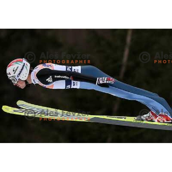 Simon Ammann (SUI) during first round jump at FIS World Cup Jumping Competition in Planica, Slovenia 20.3.2009 