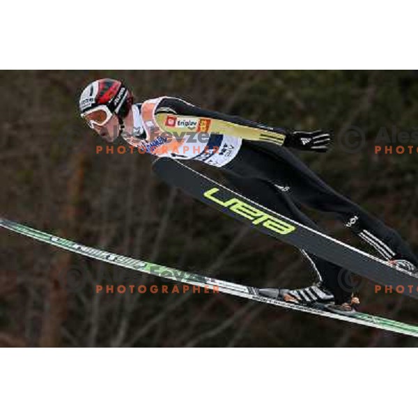 Anze Damjan (SLO) during first round jump at FIS World Cup Jumping Competition in Planica, Slovenia 20.3.2009 