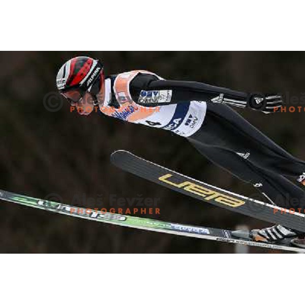 Jernej Damjan (SLO) during first round jump at FIS World Cup Jumping Competition in Planica, Slovenia 20.3.2009 