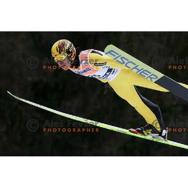 Noriaki Kasai (JPN) during first round jump at FIS World Cup Jumping Competition in Planica, Slovenia 20.3.2009 