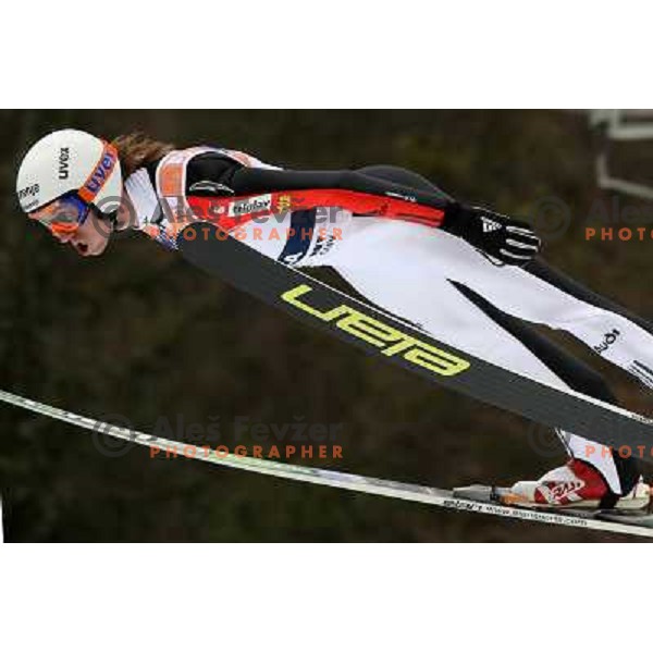Primoz Pikl (SLO) during first round jump at FIS World Cup Jumping Competition in Planica, Slovenia 20.3.2009 