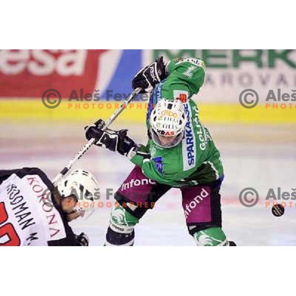 Jurij Golicic during third game of Playoff between Tilia Olimpija abd Acroni Jesenice, played in Hala Tivoli, Ljubljana, Slovenia 20.3.2009 