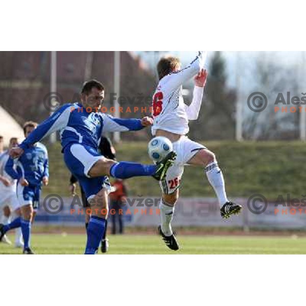 Stjepan Caban (23) and Robert Beric (26) at football match Interblock- Nafta in round 25 of Prva liga Telekom Slovenije, played in Ljubljana 21.3.2009 
