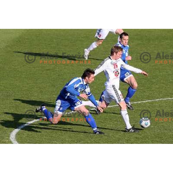 Oslaj, Beric and Caban at football match Interblock- Nafta in round 25 of Prva liga Telekom Slovenije, played in Ljubljana 21.3.2009. Interblock won 5:0 