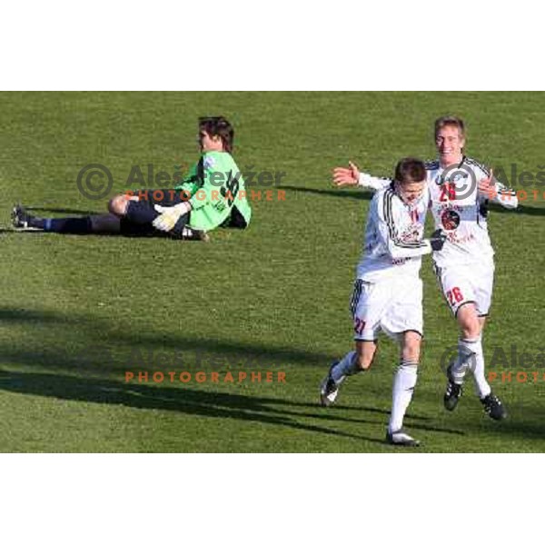Ales Luk, Josip Ilicic (27) and Borut Beric at football match Interblock- Nafta in round 25 of Prva liga Telekom Slovenije, played in Ljubljana 21.3.2009 