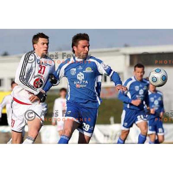Josip Ilicic (27) and Oslaj at football match Interblock- Nafta in round 25 of Prva liga Telekom Slovenije, played in Ljubljana 21.3.2009 