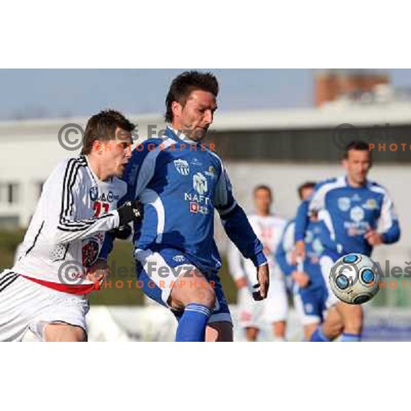 Josip Ilicic (27) and Oslaj at football match Interblock- Nafta in round 25 of Prva liga Telekom Slovenije, played in Ljubljana 21.3.2009 