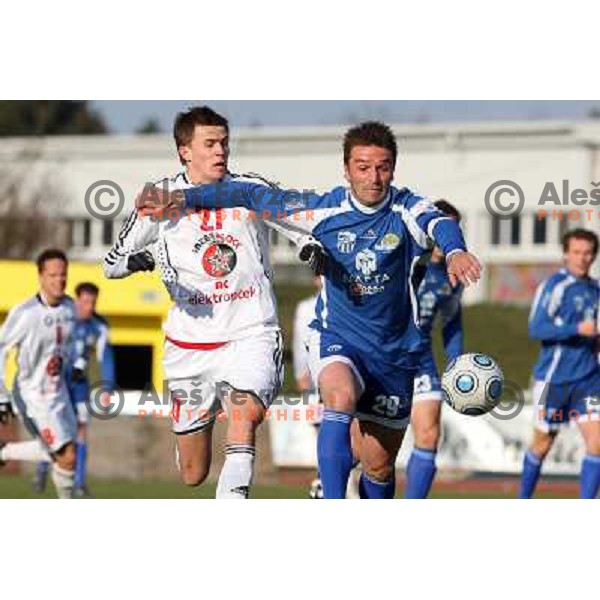Josip Ilicic (27) and Oslaj at football match Interblock- Nafta in round 25 of Prva liga Telekom Slovenije, played in Ljubljana 21.3.2009 