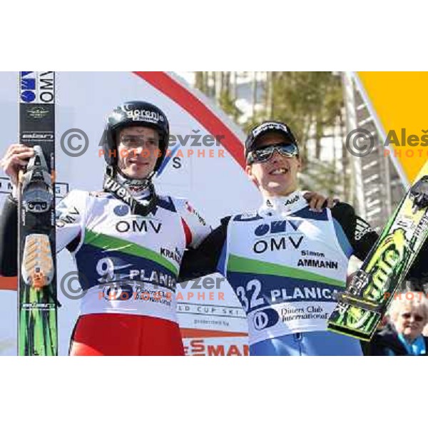 Kranjec and Ammann at final competition of FIS World Cup in Ski Jumping season 2008-2009 in Planica, Slovenia 22.3.2009 