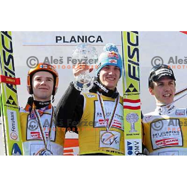 Olli, Shlierenzauer, Loitzl at final competition of FIS World Cup in Ski Jumping season 2008-2009 in Planica, Slovenia 22.3.2009 