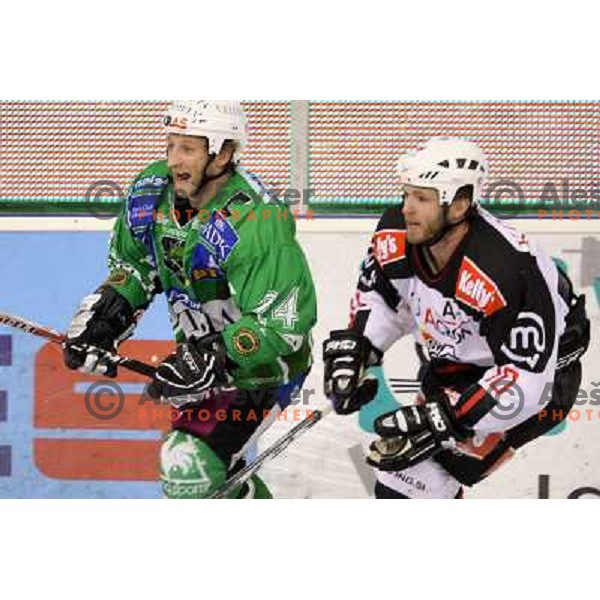  Tomaz Vnuk and Dejan Varl at ice hockey match Tilia Olimpija- Acroni Jesenice in fourth game of playoff, played in Hala Tivoli, Ljubljana 23.3.2009 