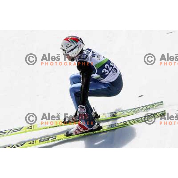 Simon Ammann (SUI) lands at 233 meters in first jump in final competition of World Cup Ski jumping season 2008-2009 in Planica, Slovenia 22.3.2009 