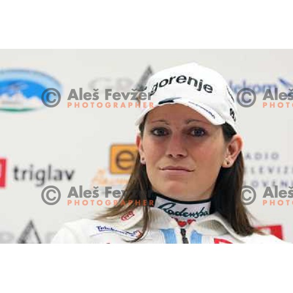 Katja Visnar at post- season press conference in Ljubljana 24.3.2009 