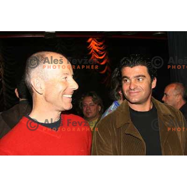 Alberto Tomba and Ingemar Stenmark at HIT Ski Legends Race draw of starting numbers and party in Kranjska gora, Slovenia on March 24, 2006