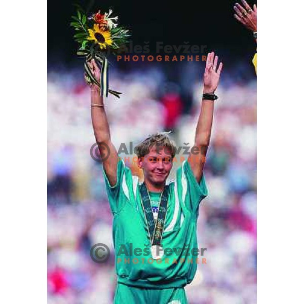 Brigita Bukovec of Slovenia, Olympic silver medalist at 100 meters hurdles at Atlanta 1996 Olympic games, Georgia , USA