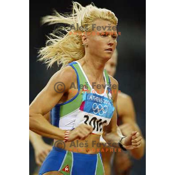 Jolanda Ceplak of Slovenia, winner of Bronze Olympic medal in Athletics 800 meters at Summer Olympic games in Athens, Greece on August 23, 2004. She ran 1.56,43 min 