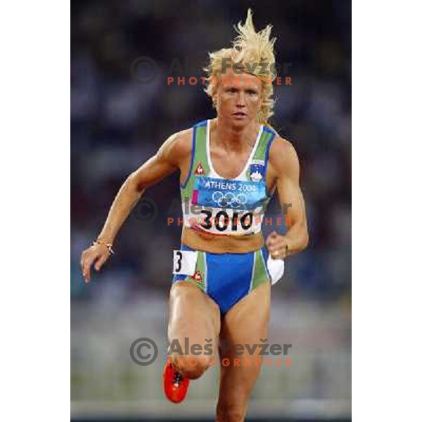 Jolanda Ceplak of Slovenia, winner of Bronze Olympic medal in Athletics 800 meters at Summer Olympic games in Athens, Greece on August 23, 2004. She ran 1.56,43 min 