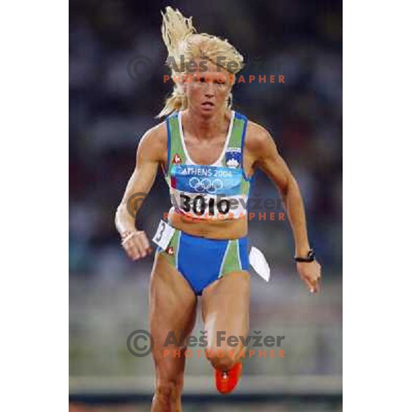 Jolanda Ceplak of Slovenia, winner of Bronze Olympic medal in Athletics 800 meters at Summer Olympic games in Athens, Greece on August 23, 2004. She ran 1.56,43 min 