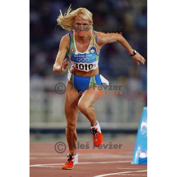 Jolanda Ceplak of Slovenia, winner of Bronze Olympic medal in Athletics 800 meters at Summer Olympic games in Athens, Greece on August 23, 2004. She ran 1.56,43 min 