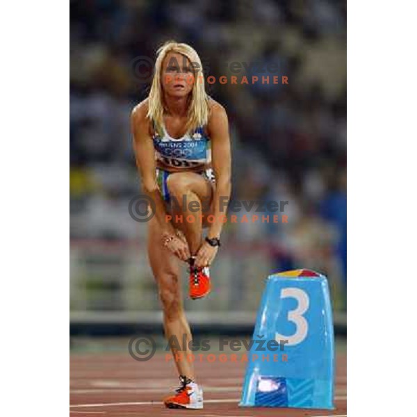 Jolanda Ceplak of Slovenia, winner of Bronze Olympic medal in Athletics 800 meters at Summer Olympic games in Athens, Greece on August 23, 2004. She ran 1.56,43 min 
