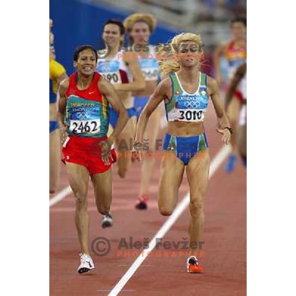 Jolanda Ceplak of Slovenia, winner of Bronze Olympic medal in Athletics 800 meters at Summer Olympic games in Athens, Greece on August 23, 2004. She ran 1.56,43 min 
