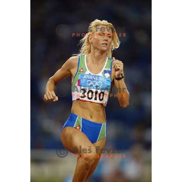 Jolanda Ceplak of Slovenia, winner of Bronze Olympic medal in Athletics 800 meters at Summer Olympic games in Athens, Greece on August 23, 2004. She ran 1.56,43 min 