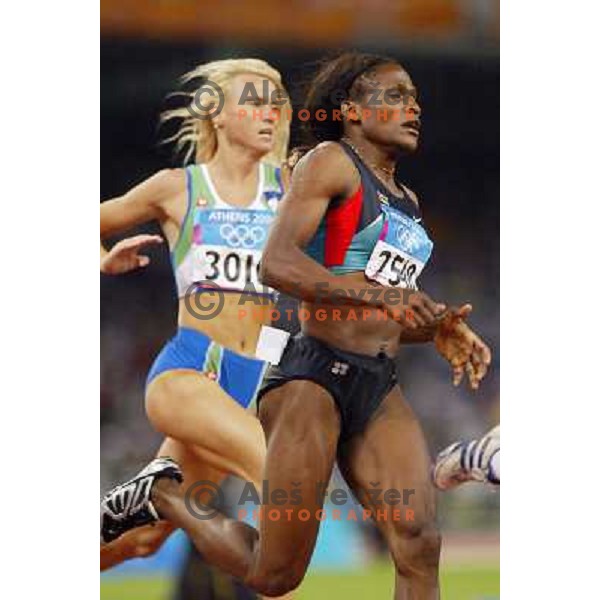 Jolanda Ceplak of Slovenia, winner of Bronze Olympic medal in Athletics 800 meters at Summer Olympic games in Athens, Greece on August 23, 2004. She ran 1.56,43 min 
