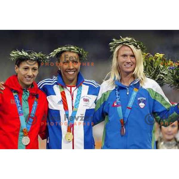 Jolanda Ceplak of Slovenia, winner of Bronze Olympic medal in Athletics 800 meters at Summer Olympic games in Athens, Greece on August 23, 2004. She ran 1.56,43 min 