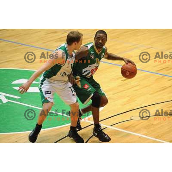 Krivec, Harrington at basketball match Krka - Union Olimpija in UPC league, played in Leon Stukel sports hall , Novo Mesto 11.04.2009. Krka lost 62:71 