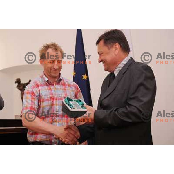 Vnuk and Jankovic at the presentations of the awards of the Academic sports society Olimpija, City hall Ljubljana, 11.05.2009 
