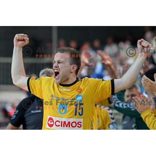 Nejc Poklar of Cimos Koper at handball match Cimos Koper- Celje Pivovarna Lasko in the final of Slovenian Cup, played in Bonifika hall, Koper 19.4.2009. Cimos Koper won 24:19 